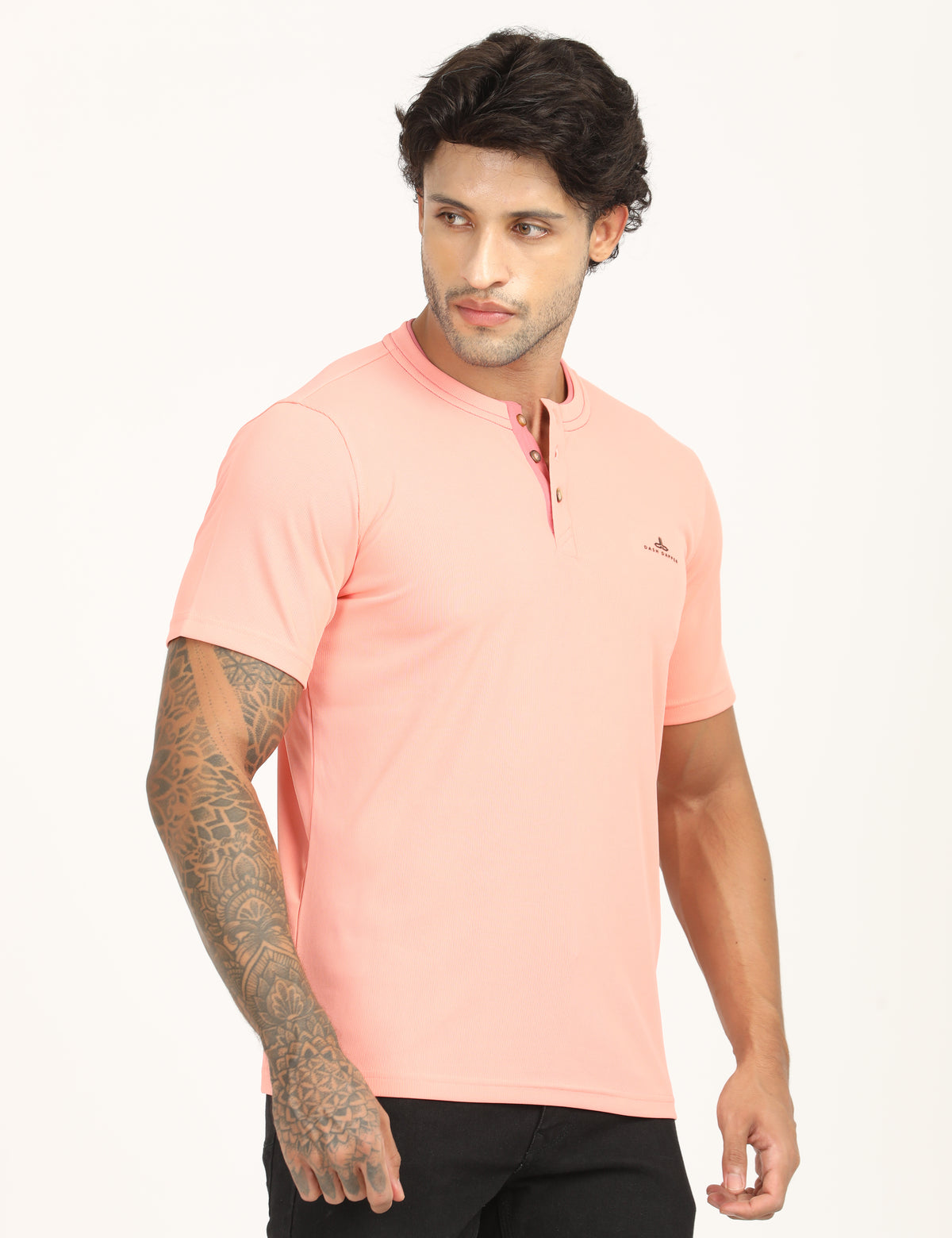 Men’s Premium Derby Textured Henley T-Shirt