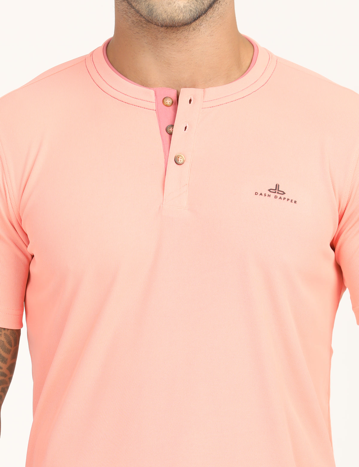 Men’s Premium Derby Textured Henley T-Shirt