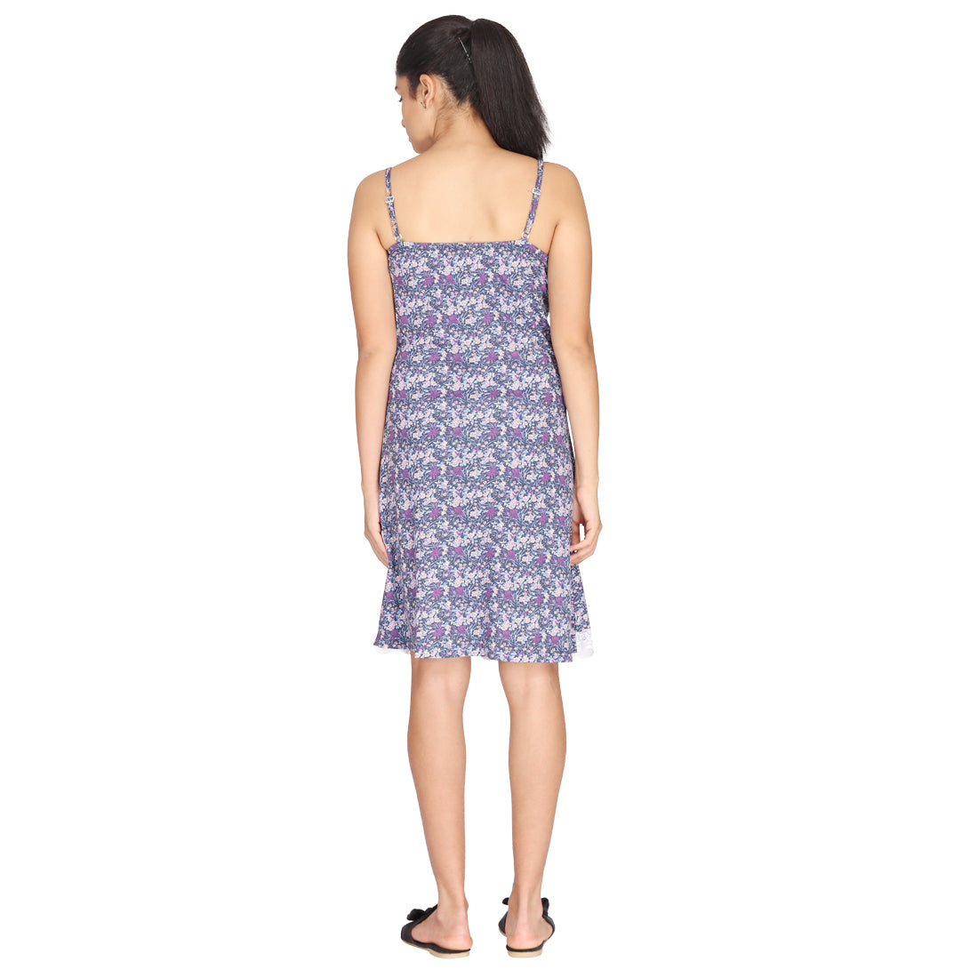 Elegant Printed Sleeveless Nightwear Dress