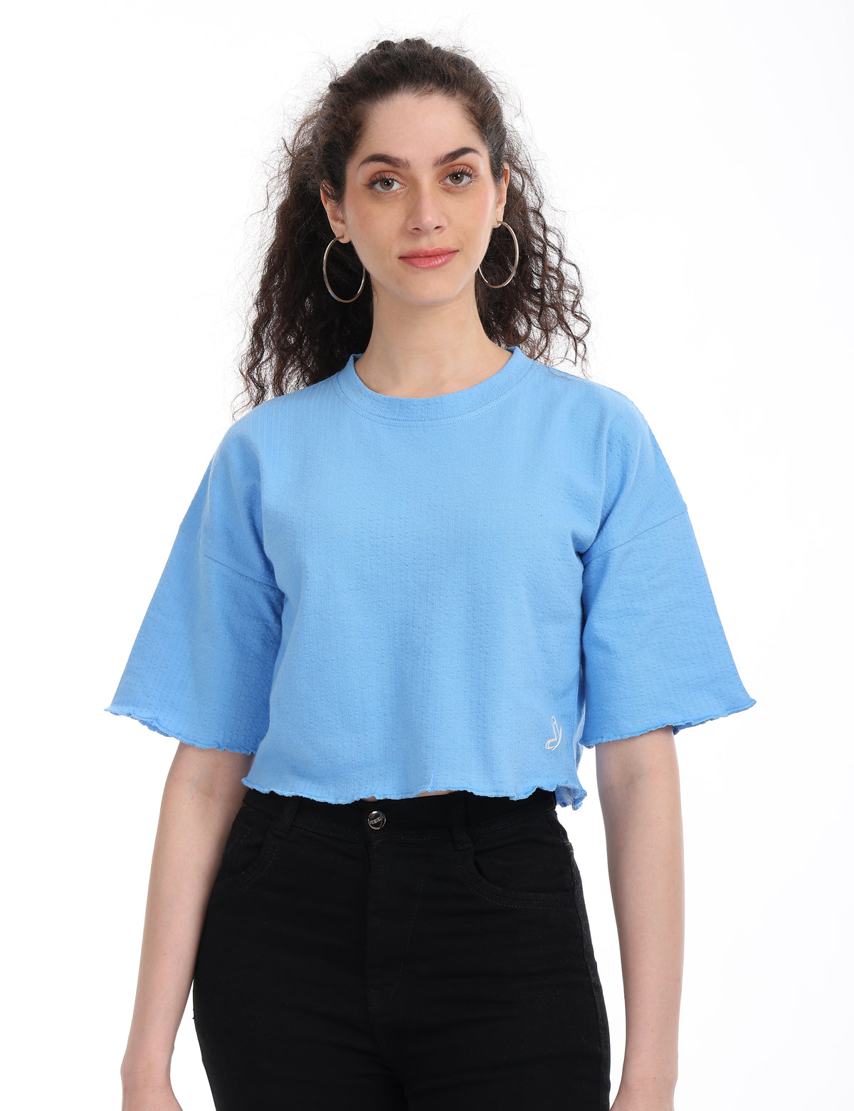 Women's Relaxed-Fit Dropped Shoulder Cropped Tee