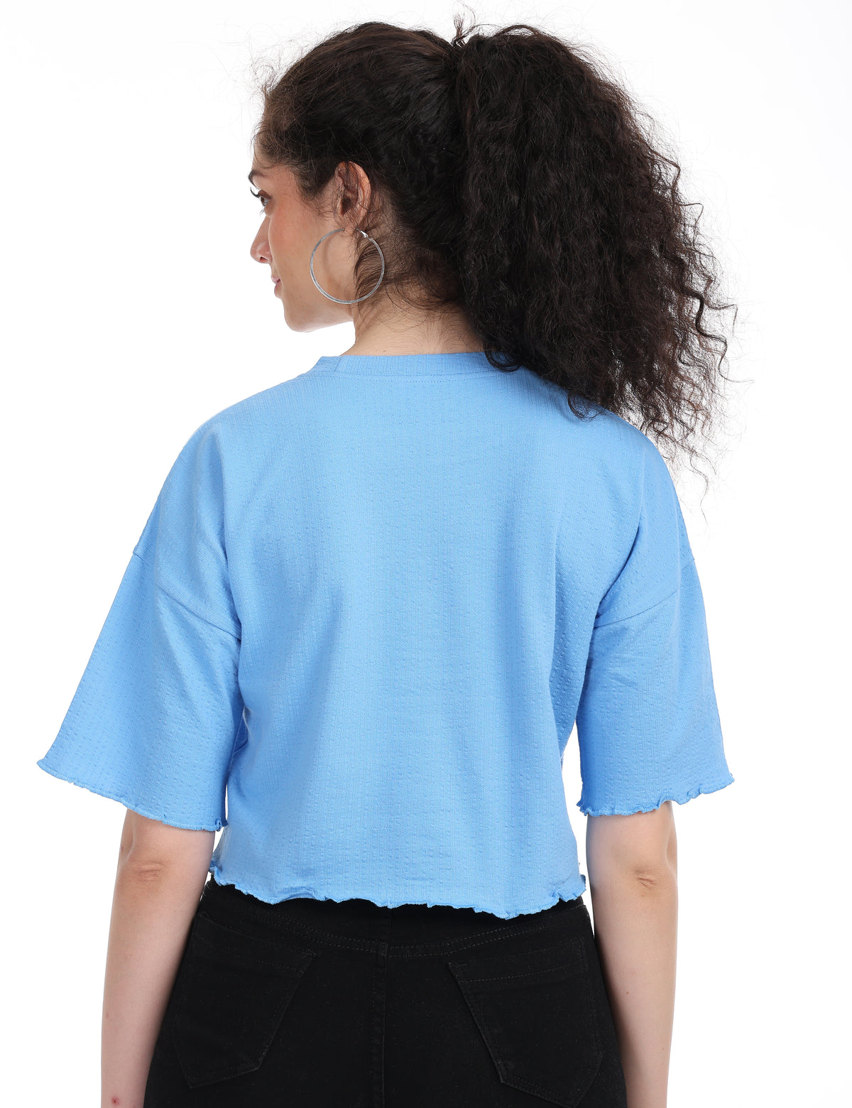 Women's Relaxed-Fit Dropped Shoulder Cropped Tee