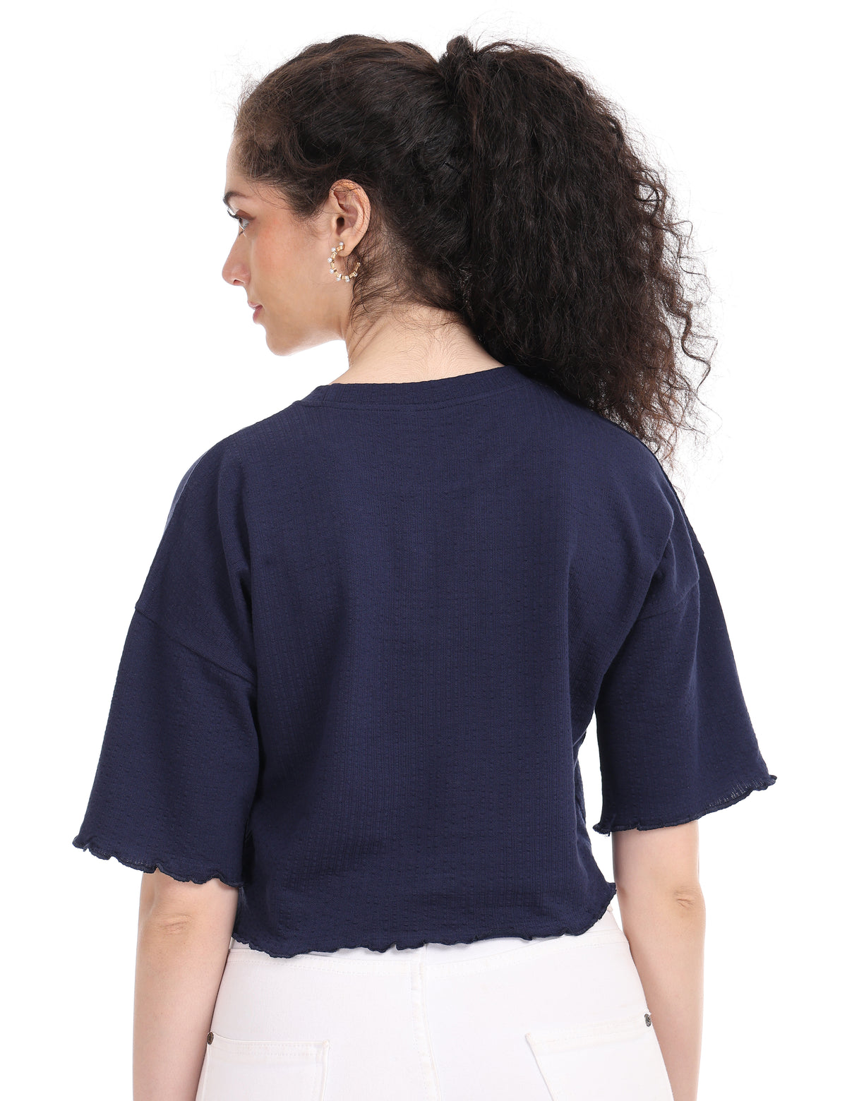 Women's Relaxed-Fit Dropped Shoulder Cropped Tee