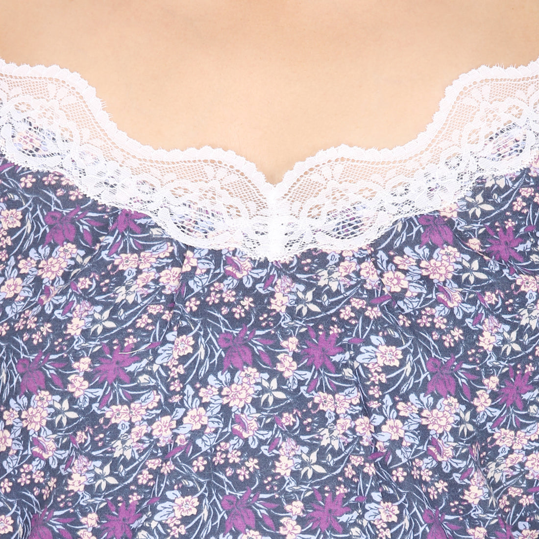 Elegant Printed Sleeveless Nightwear Dress