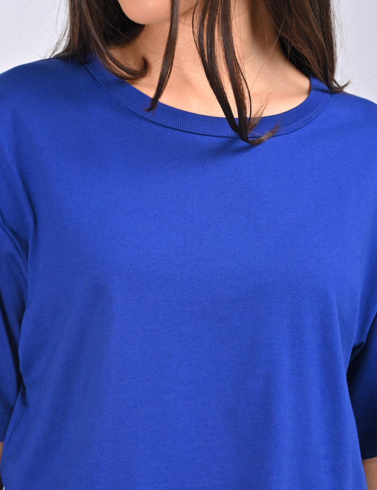 Women’s Solid Crew Neck Cropped T-Shirt