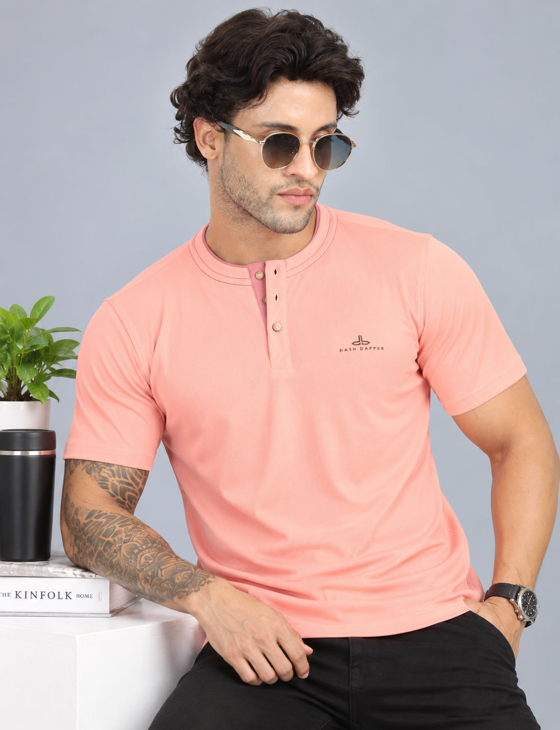Men’s Premium Derby Textured Henley T-Shirt