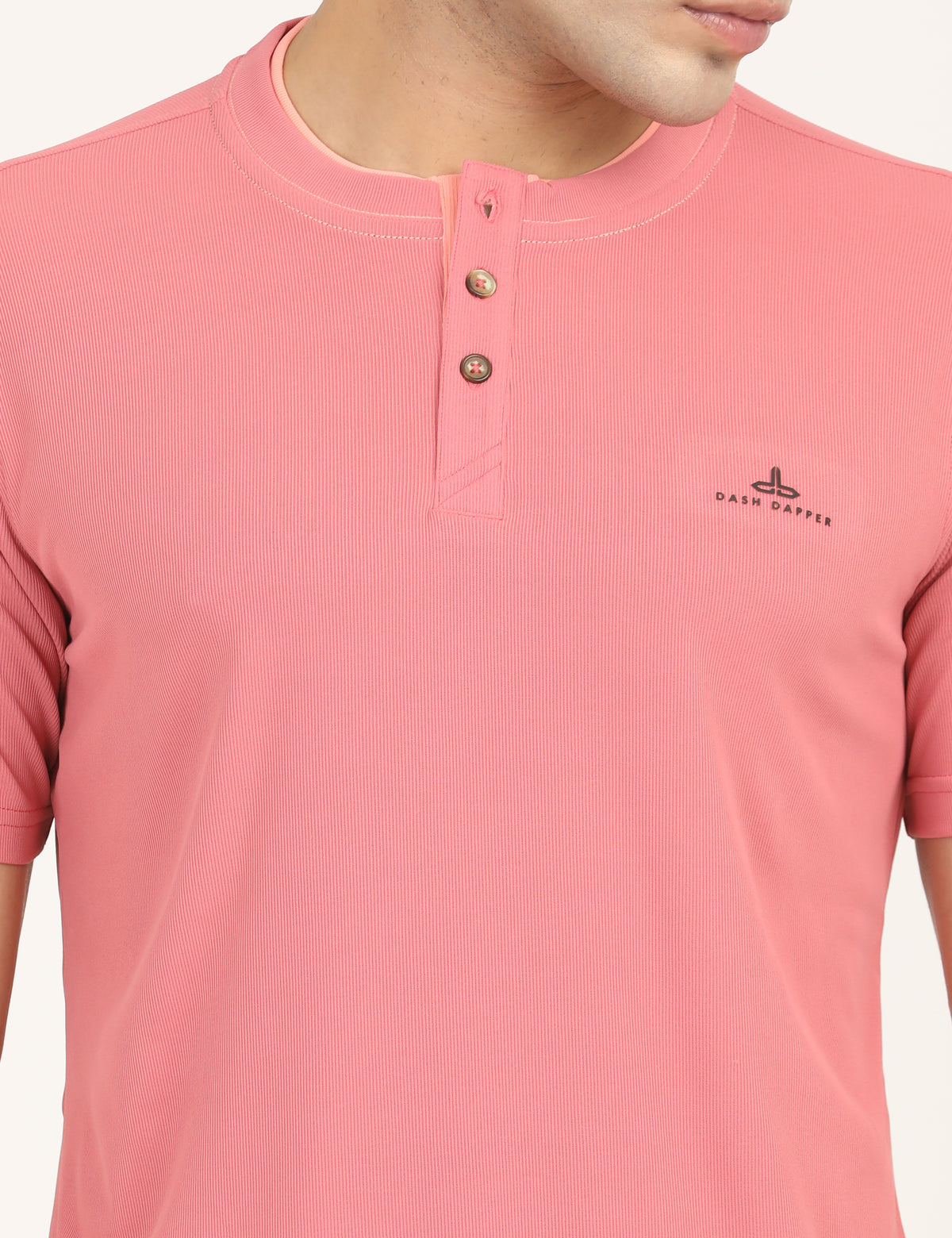 Men’s Premium Derby Textured Henley T-Shirt
