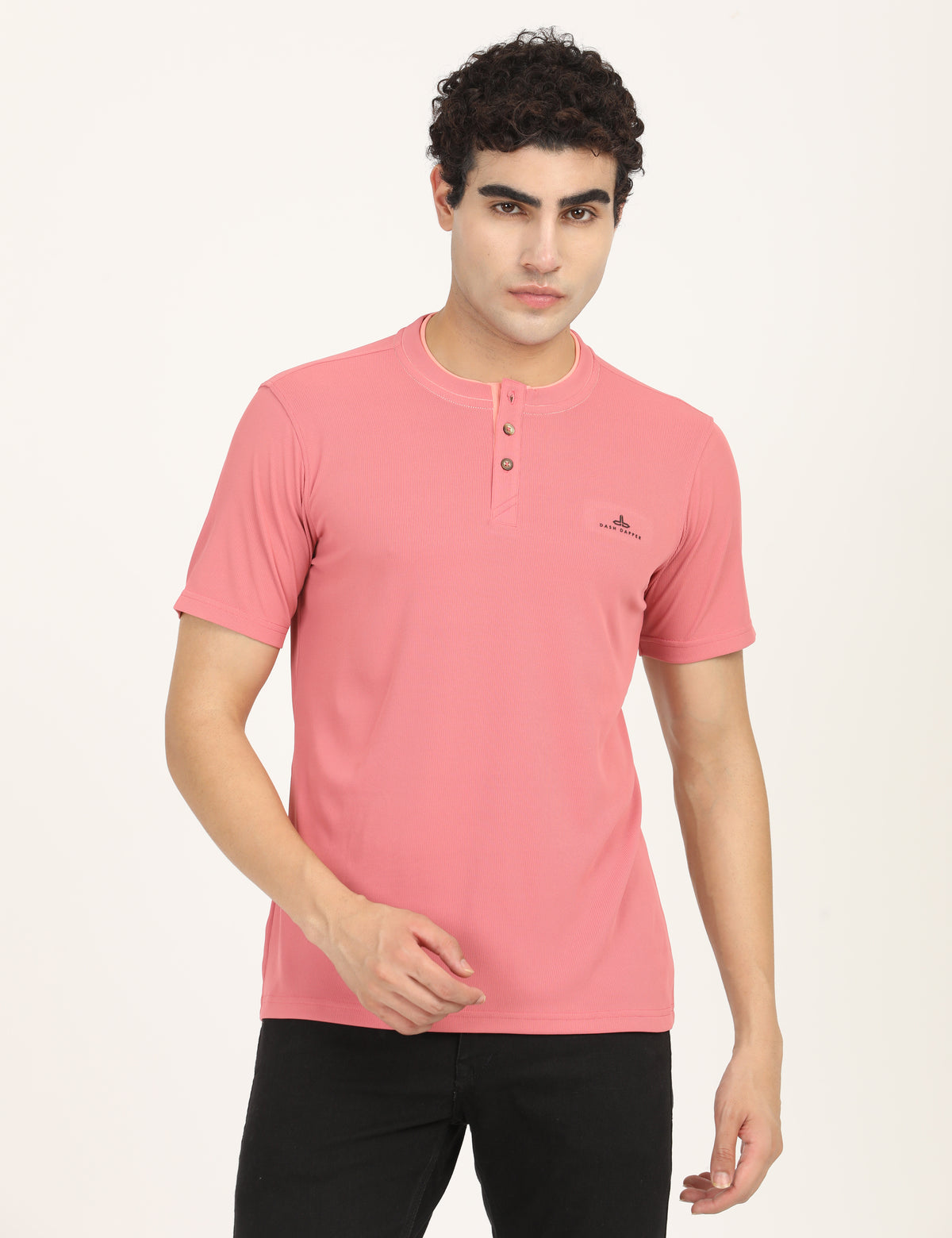 Men’s Premium Derby Textured Henley T-Shirt