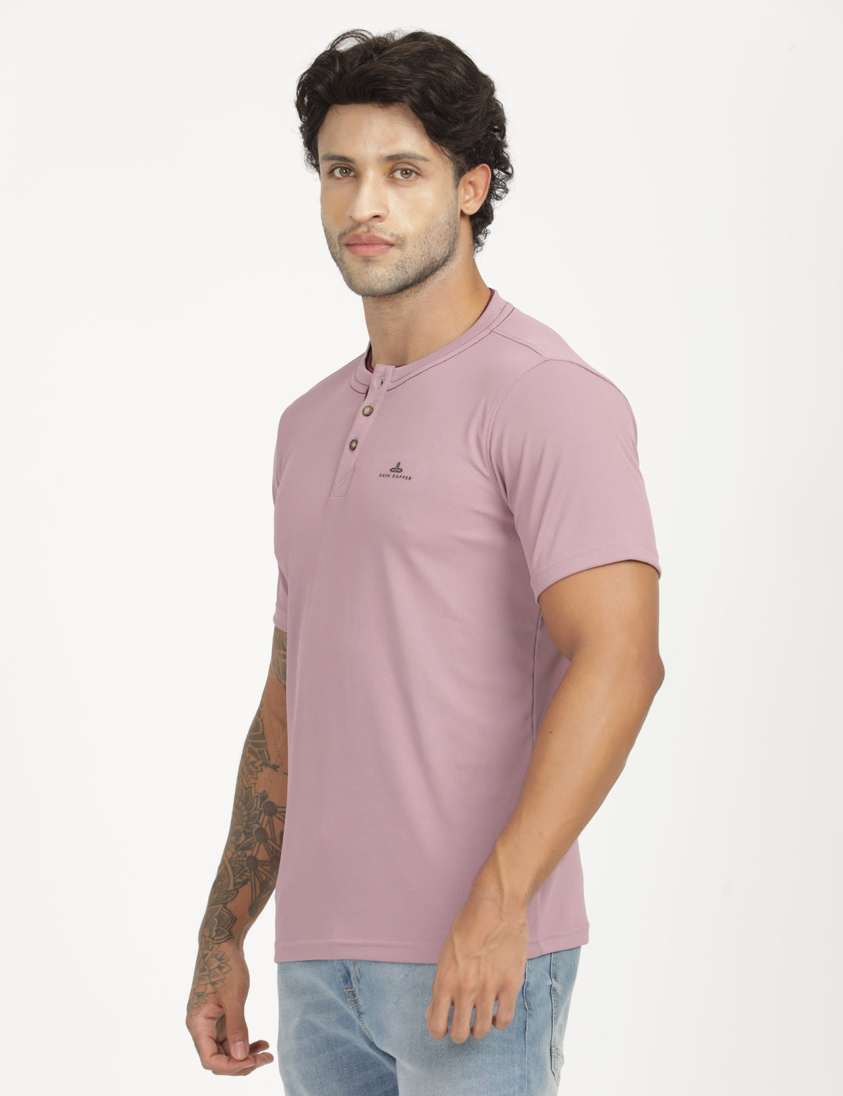 Men’s Premium Derby Textured Henley T-Shirt