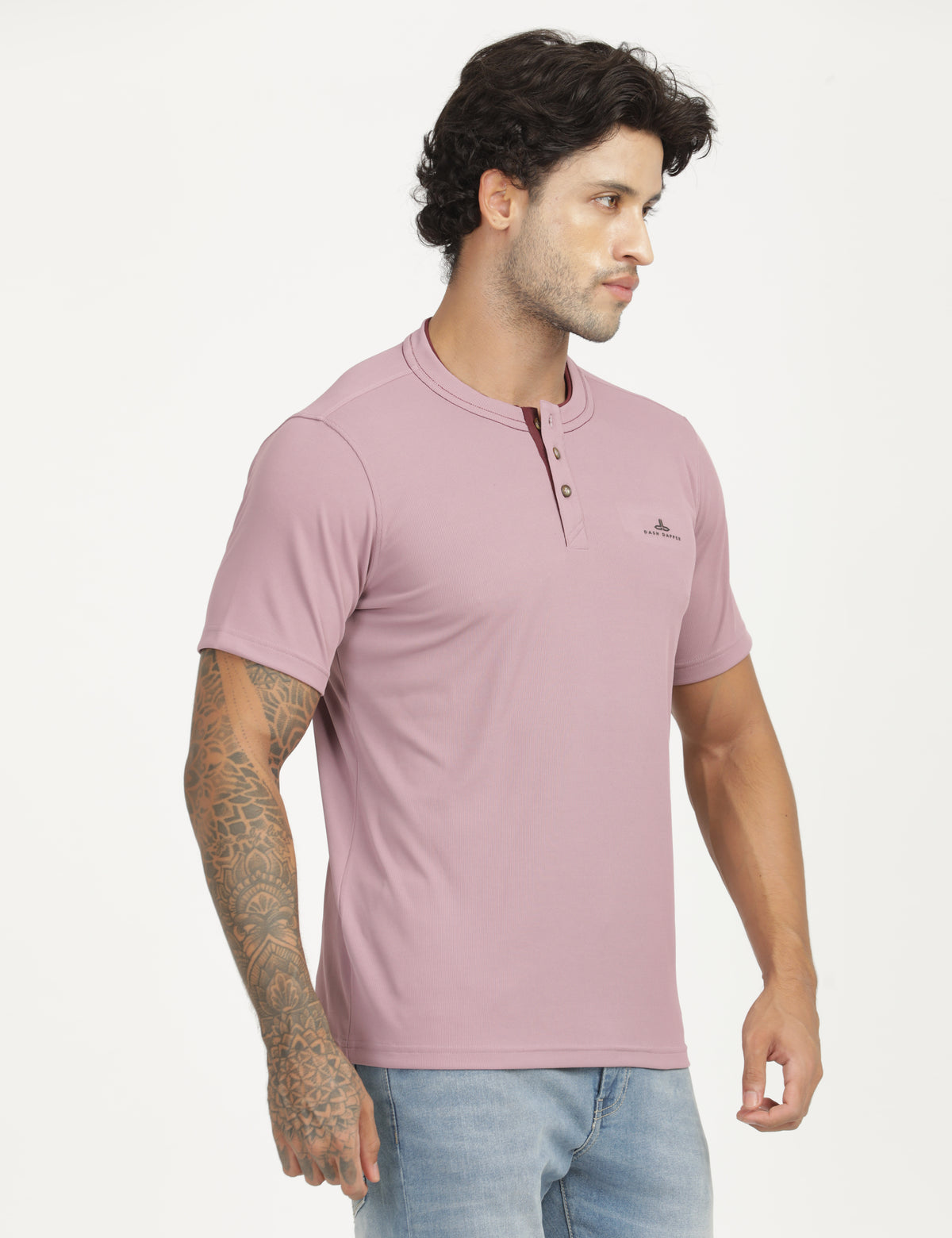 Men’s Premium Derby Textured Henley T-Shirt