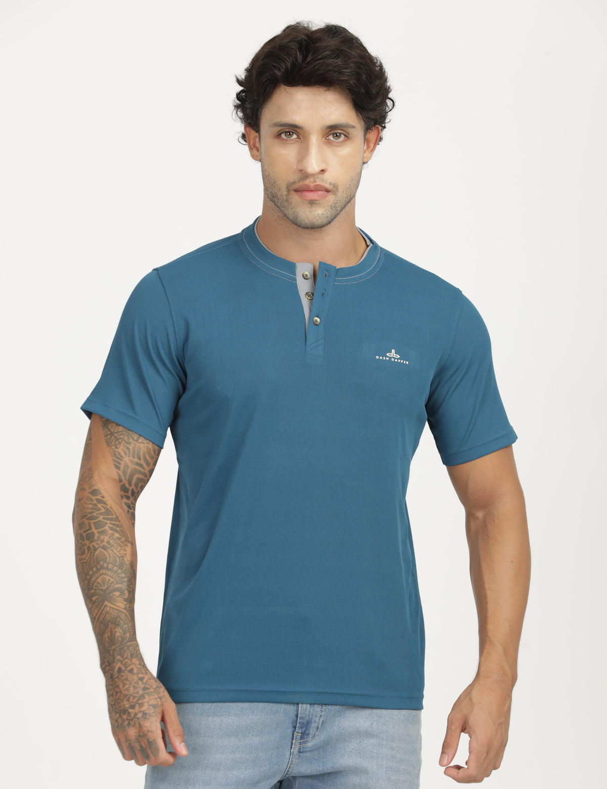Men’s Premium Derby Textured Henley T-Shirt