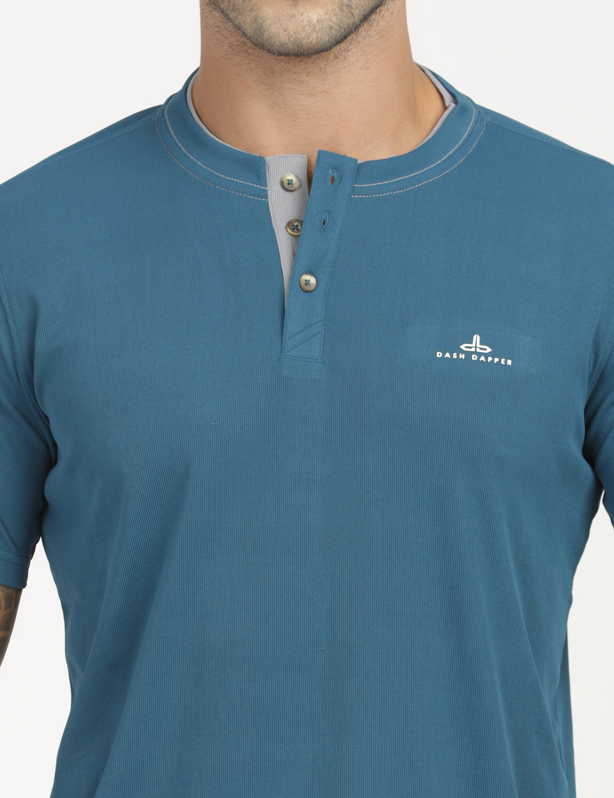 Men’s Premium Derby Textured Henley T-Shirt