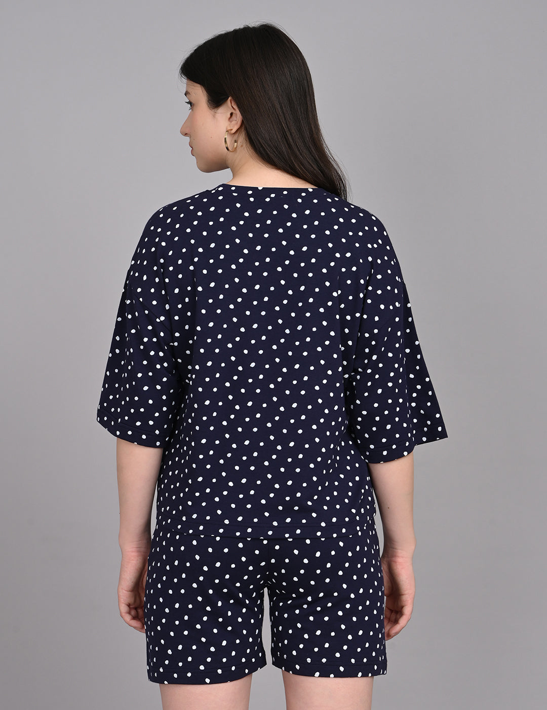 Women's Relaxed Round-Neck All-Over Printed Loungewear Set
