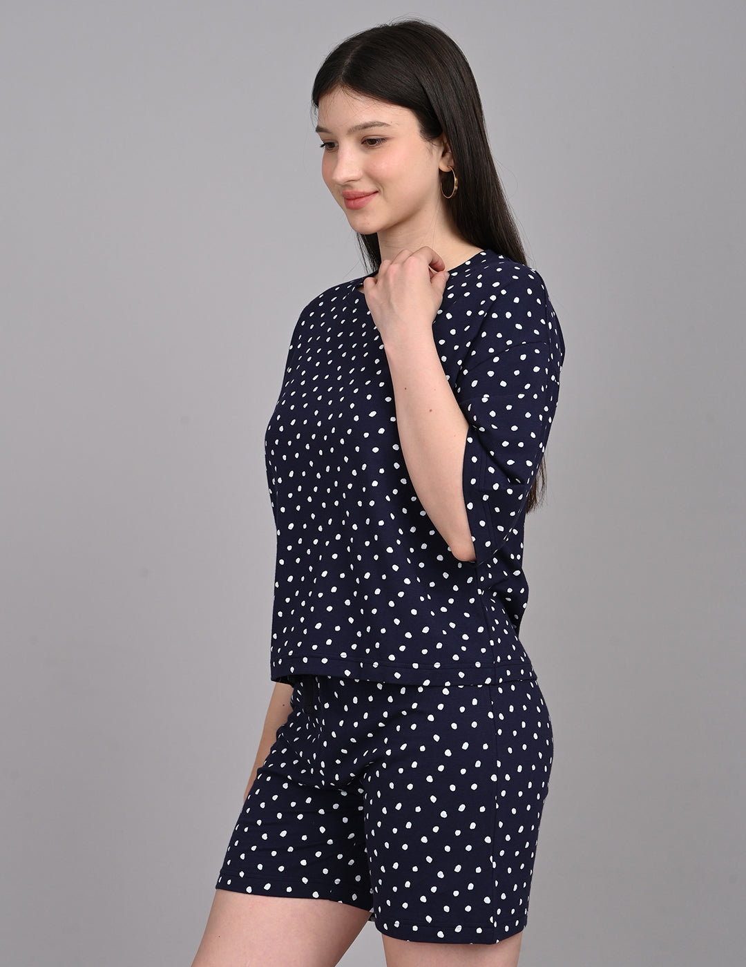 Women's Relaxed Round-Neck All-Over Printed Loungewear Set