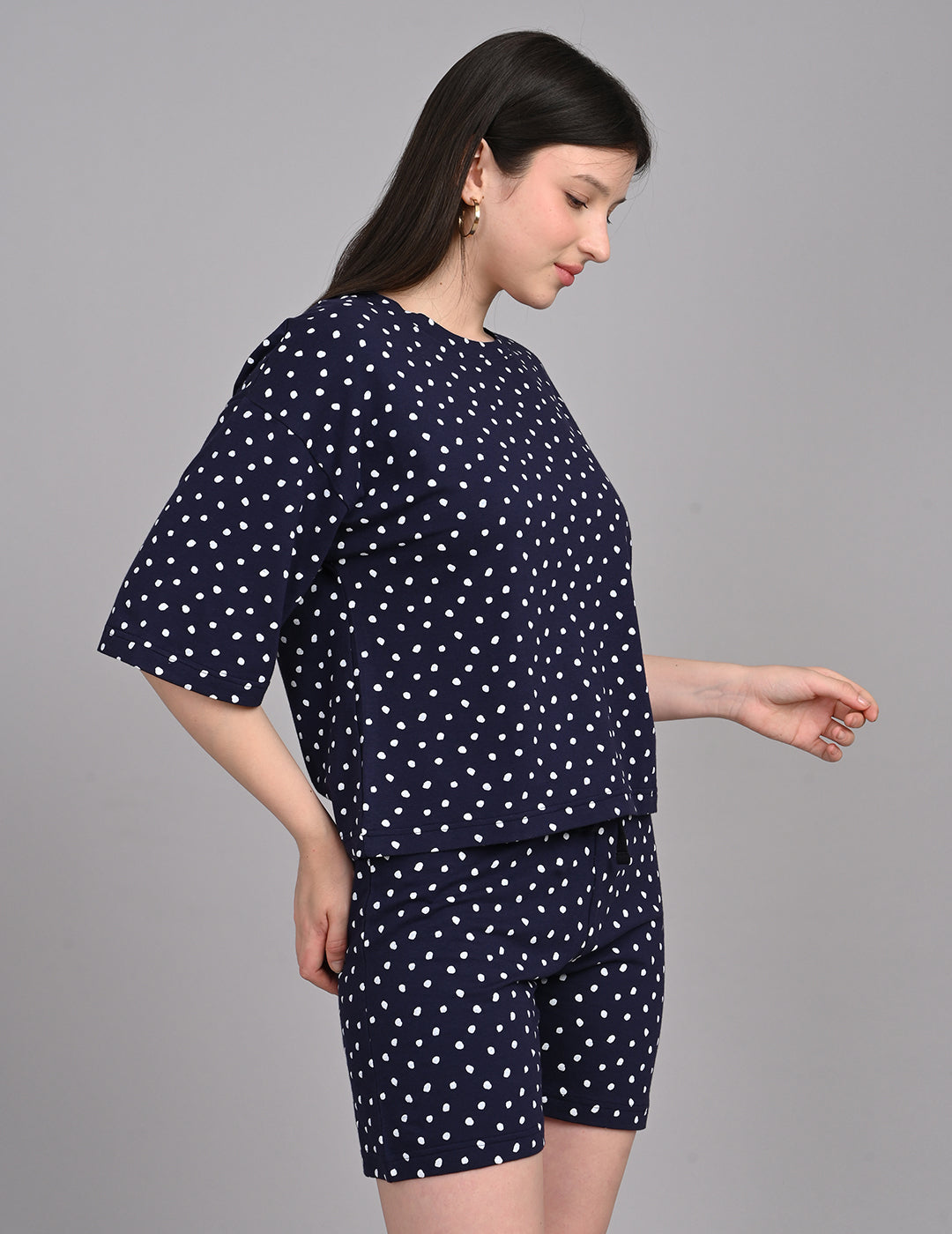Women's Relaxed Round-Neck All-Over Printed Loungewear Set