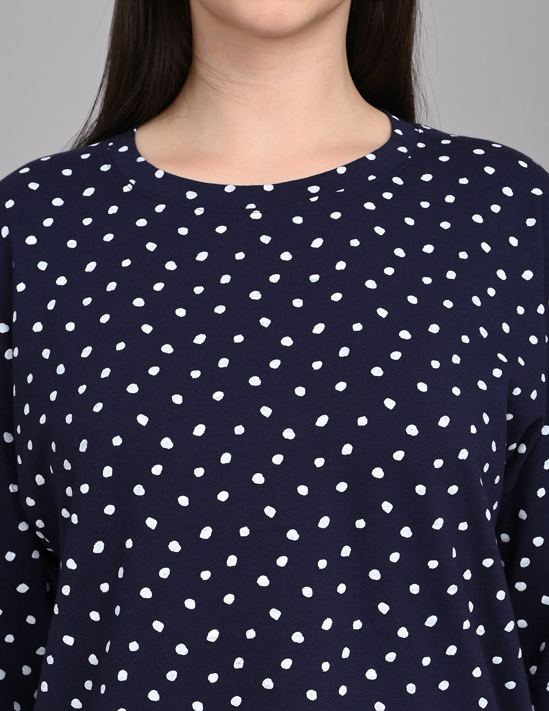 Women's Relaxed Round-Neck All-Over Printed Loungewear Set