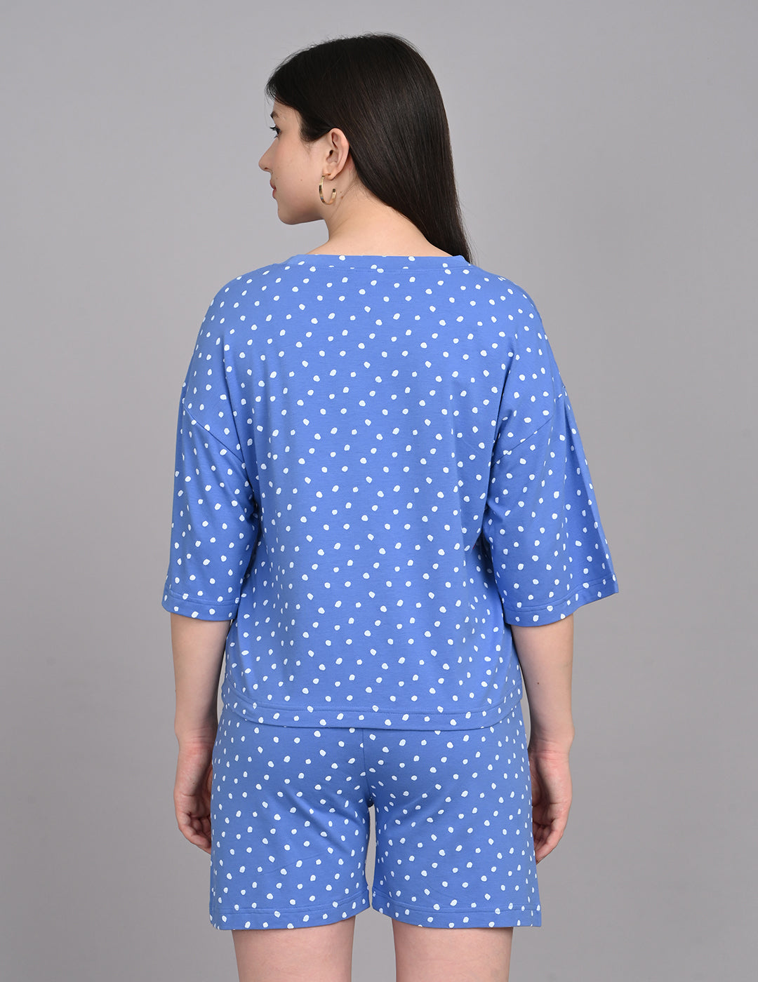Women's Relaxed Round-Neck All-Over Printed Loungewear Set