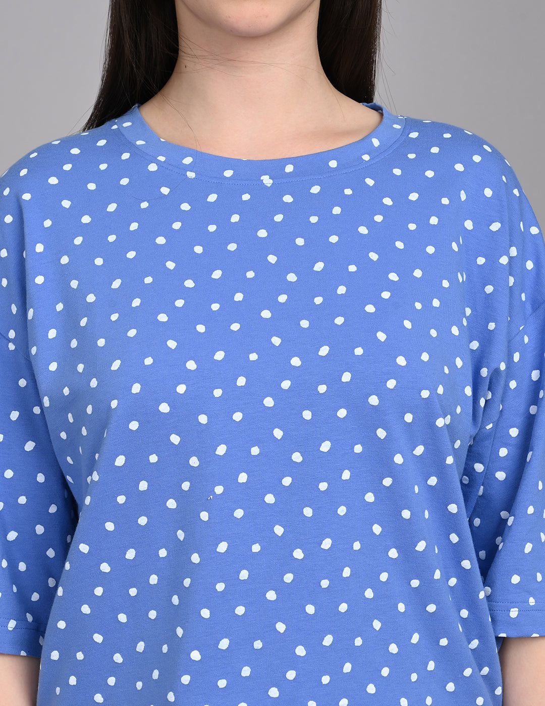 Women's Relaxed Round-Neck All-Over Printed Loungewear Set