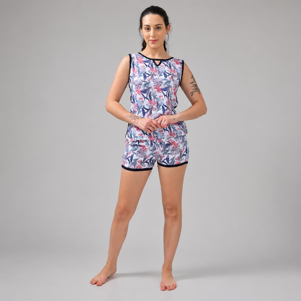 Women’s Multicolour Printed Top and Shorts Co-ord Outfit