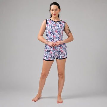 Women’s Multicolour Printed Top and Shorts Co-ord Outfit