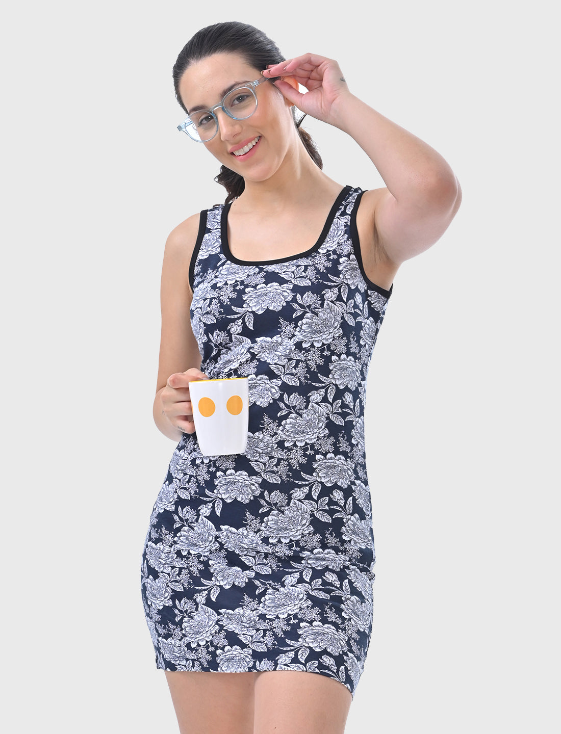 Women's Scoop-Neck Floral Slip Lounge Dress