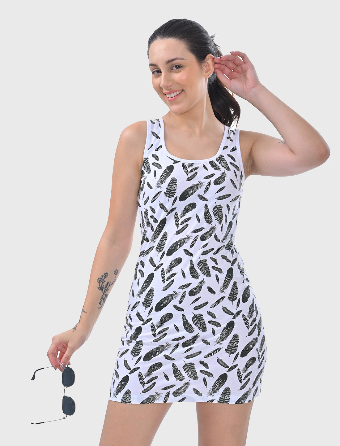 Women's Scoop-Neck Floral Slip Lounge Dress