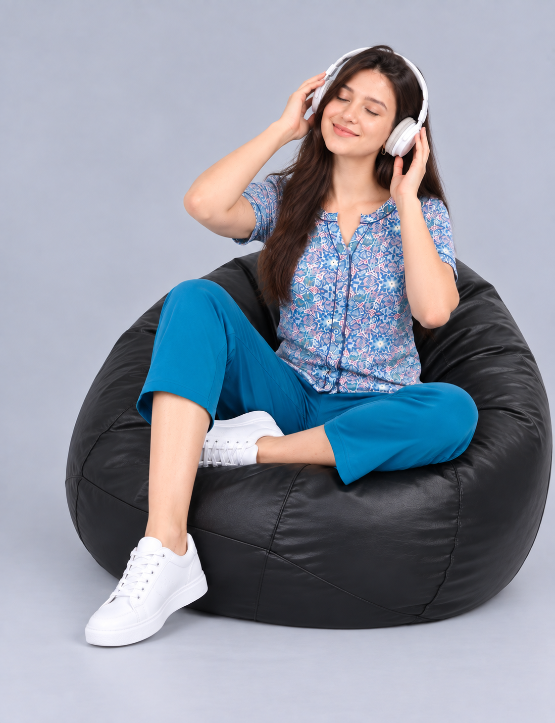 Women’s Printed Short-Sleeve Homewear Set with Capris