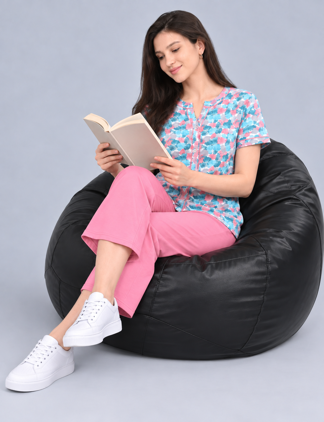Women’s Printed Short-Sleeve Homewear Set with Capris